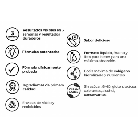 colágeno líquido para la salud de la piel, estrés oxidativo y crecimiento de cabello